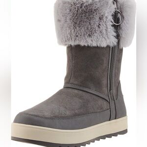 Koolaburra by UGG Women's Gray Fur-Lined Tynlee Boots 8